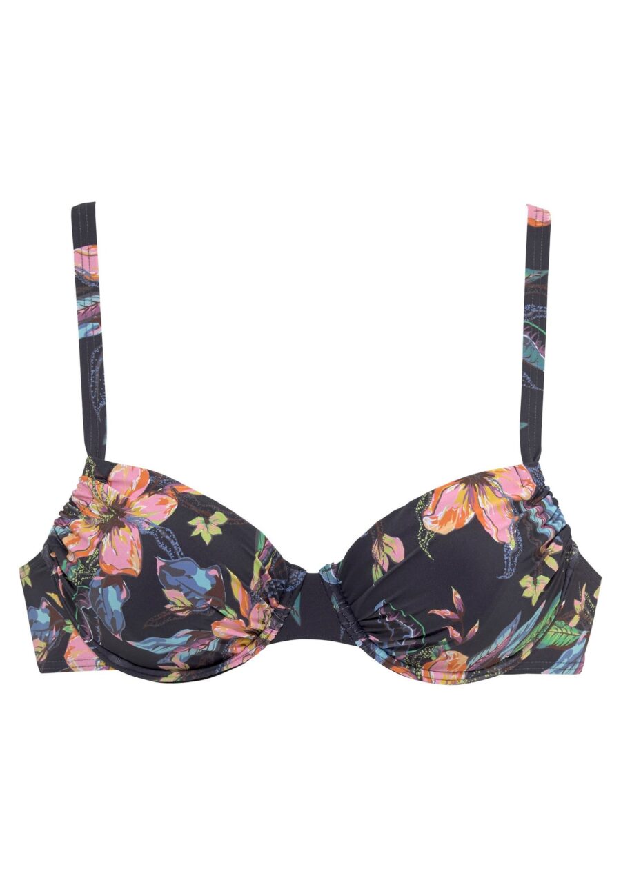 LASCANA Bikini felső 'Malia'  antracit / korál-hu