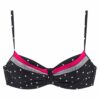 LASCANA Bikini felső 'Monroe'  neon-rózsaszín / fekete / fehér