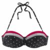 LASCANA Bikini felső 'Monroe'  rózsaszín / fekete / fehér