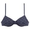 LASCANA Bikini felső 'Sparkel'  tengerészkék / fehér
