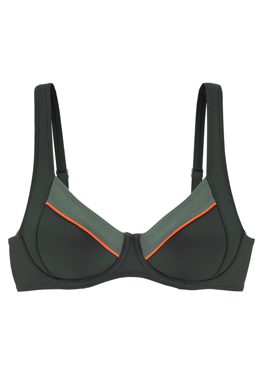 LASCANA Bikini felső 'Yuna'  olíva / narancs-Ár