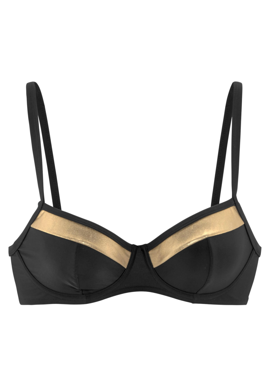 LASCANA Bikini felső  arany / fekete-Ár