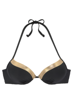 LASCANA Bikini felső  aranysárga / fekete-Ár