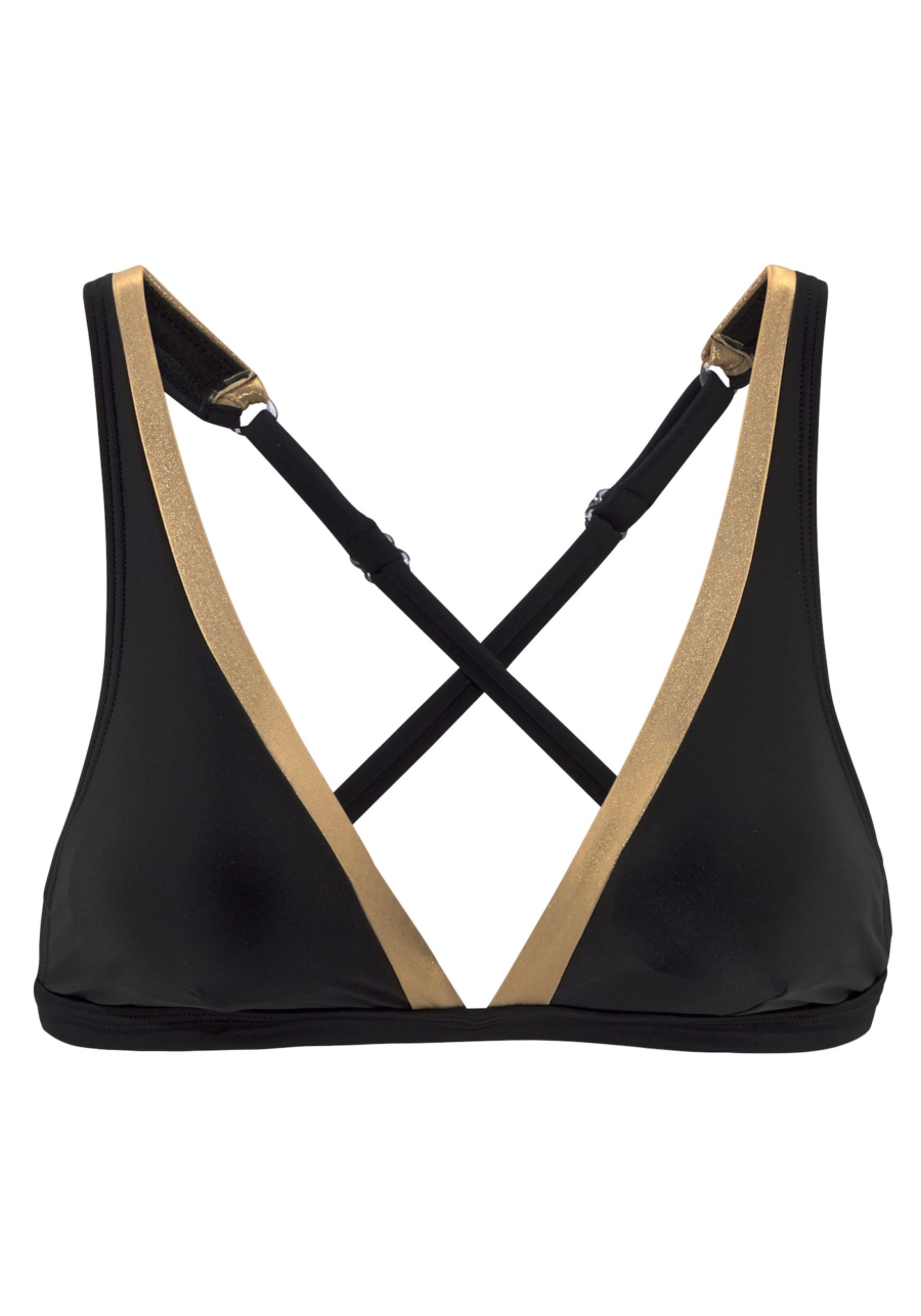 LASCANA Bikini felső  aranysárga / fekete-Ár