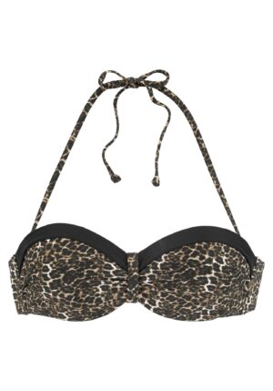 LASCANA Bikini felső  bézs / barna / fekete-hu