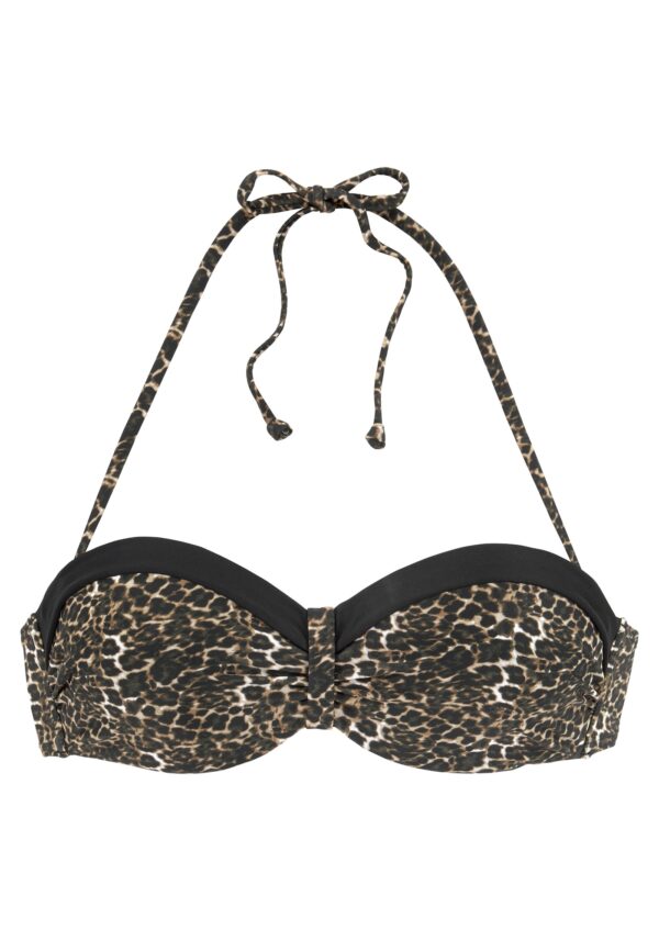 LASCANA Bikini felső  bézs / barna / fekete-hu