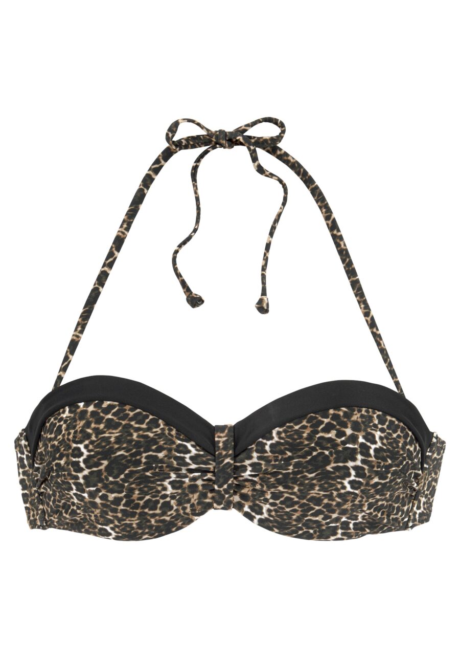 LASCANA Bikini felső  bézs / barna / fekete-hu