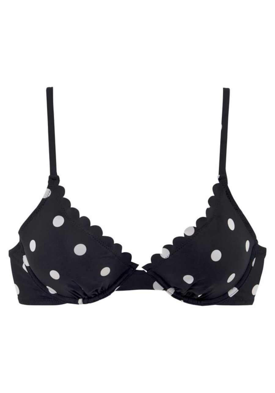 LASCANA Bikini felső  fekete / fehér-hu
