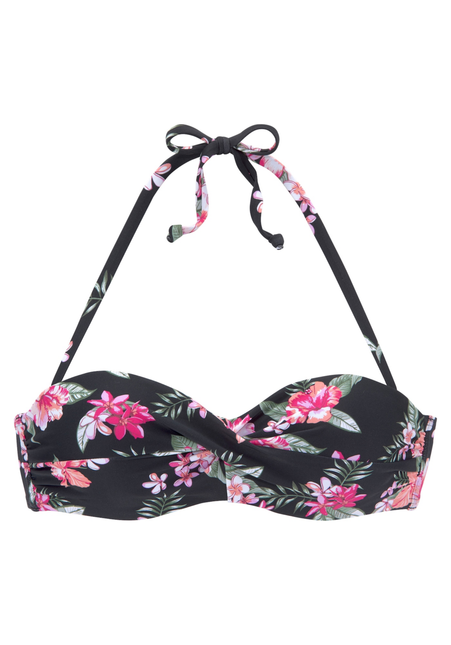 LASCANA Bikini felső  fukszia / fáradt rózsaszín / fekete / fehér-Ár