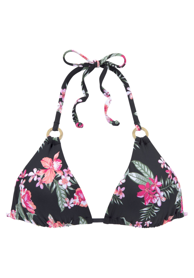LASCANA Bikini felső  khaki / magenta / fekete / fehér-Ár