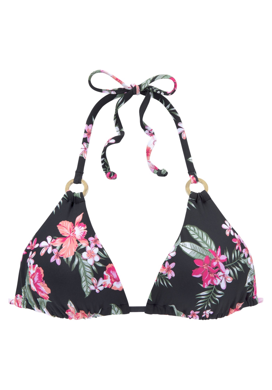 LASCANA Bikini felső  khaki / magenta / fekete / fehér-Ár