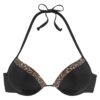 LASCANA Bikini felső  konyak / sötét barna / fekete-hu