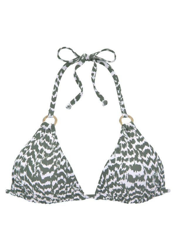 LASCANA Bikini felső  olíva / fehér-Hungary
