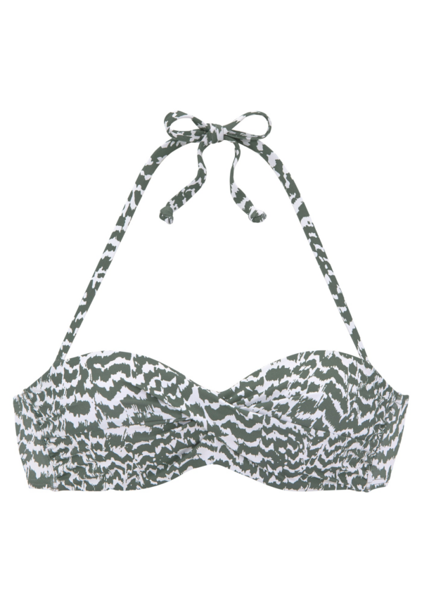 LASCANA Bikini felső  olíva / fehér-Hungary