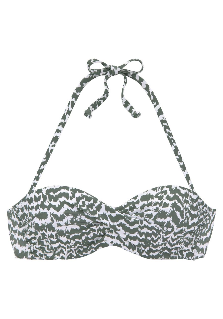 LASCANA Bikini felső  olíva / fehér-Hungary