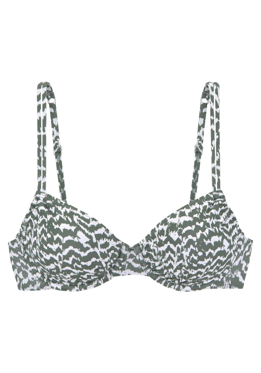 LASCANA Bikini felső  olíva / fehér-Hungary