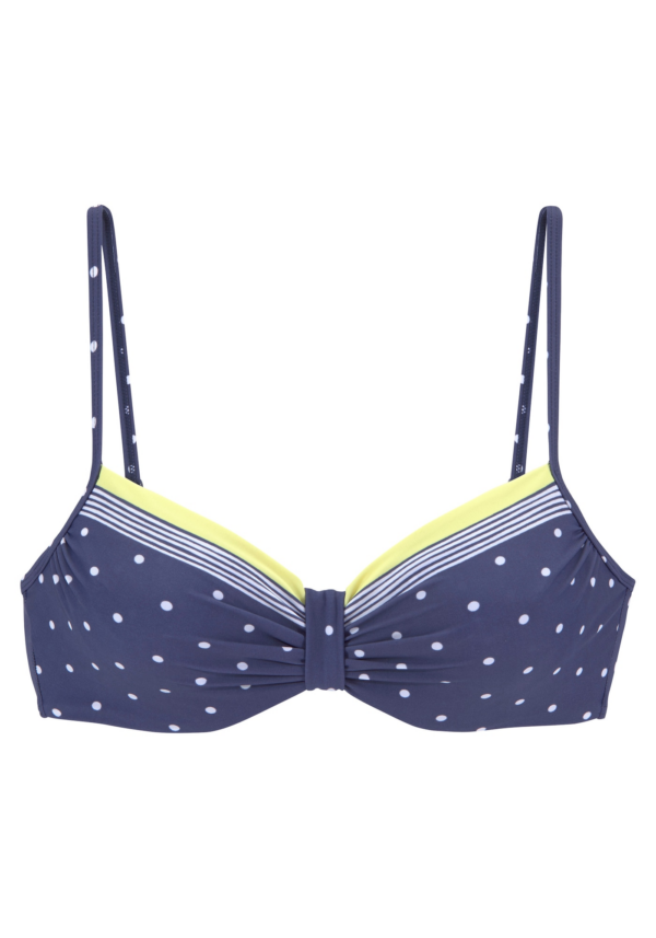 LASCANA Bikini felső  tengerészkék / limone / fehér-Ár