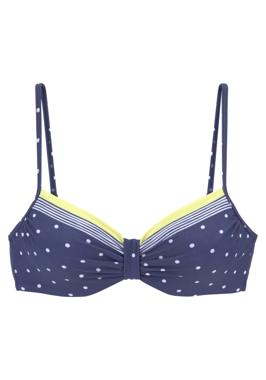 LASCANA Bikini felső  tengerészkék / limone / fehér-Ár