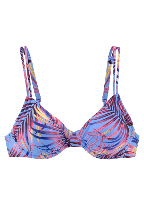 LASCANA Bikini felső  világoskék / sötétkék / sárga / rózsaszín / piros-Ár