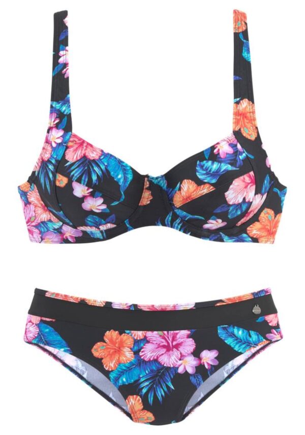 LASCANA Bikini  kék / világoslila / narancs / rózsaszín