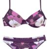 LASCANA Bikini  lila / földi szeder / fehér