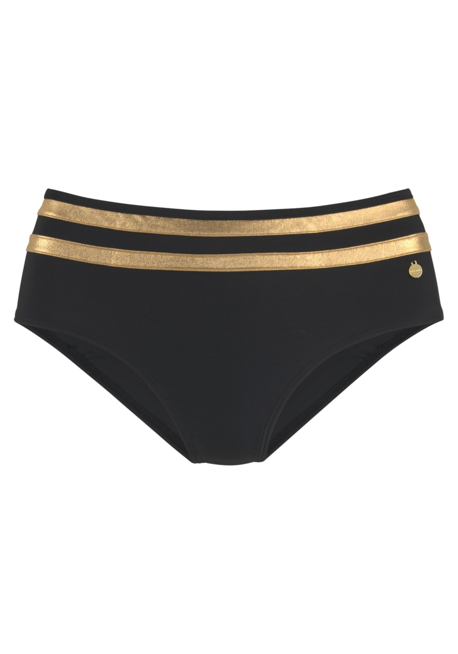 LASCANA Bikini nadrágok 'Elodie'  aranysárga / fekete-Ár