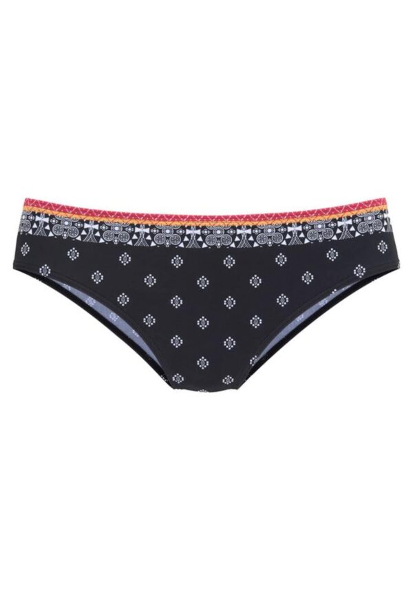 LASCANA Bikini nadrágok 'Kimer'  mandarin / cseresznyepiros / fekete / piszkosfehér