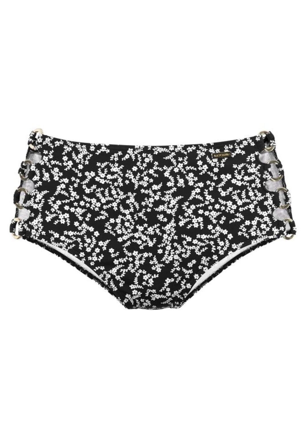 LASCANA Bikini nadrágok 'Meadow'  fekete / fehér
