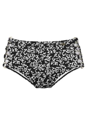 LASCANA Bikini nadrágok 'Meadow'  fekete / fehér
