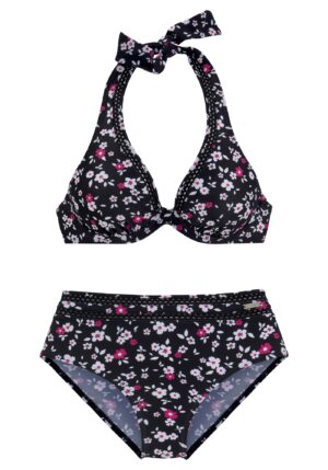 LASCANA Bikini  rózsaszín / fekete / fehér-hu