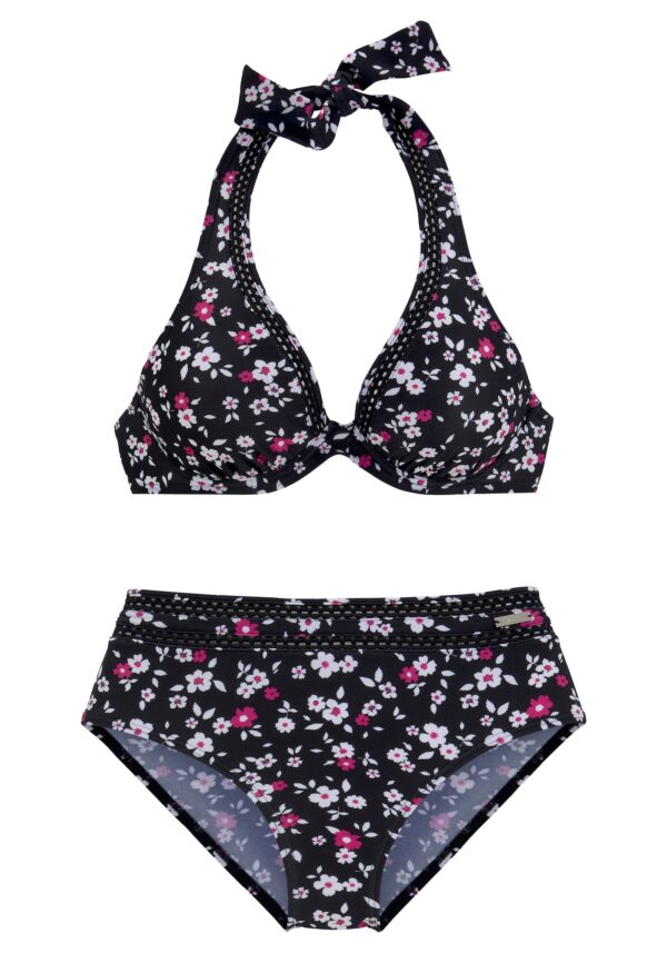 LASCANA Bikini  rózsaszín / fekete / fehér-hu