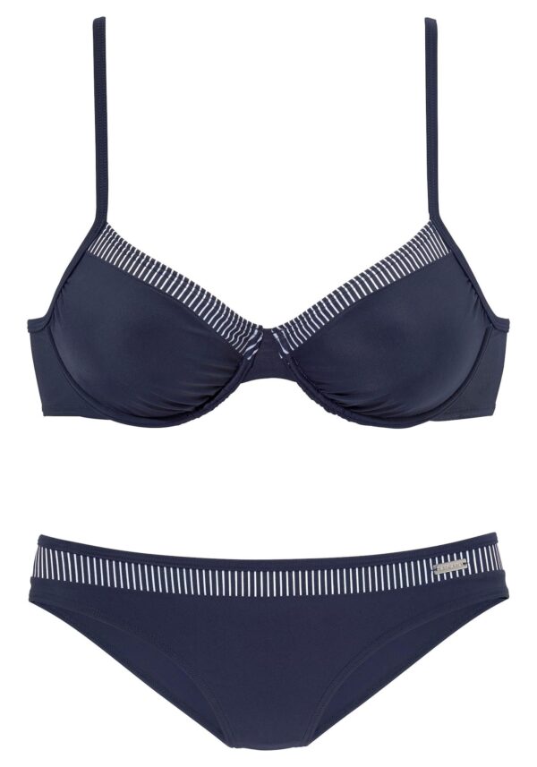 LASCANA Bikini  tengerészkék / fehér
