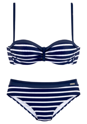 LASCANA Bikini  tengerészkék / fehér-Hungary