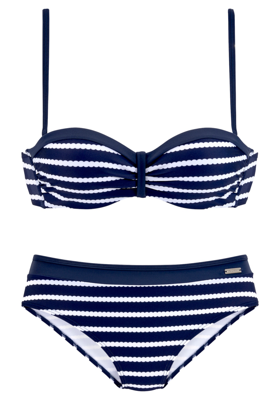 LASCANA Bikini  tengerészkék / fehér-Hungary