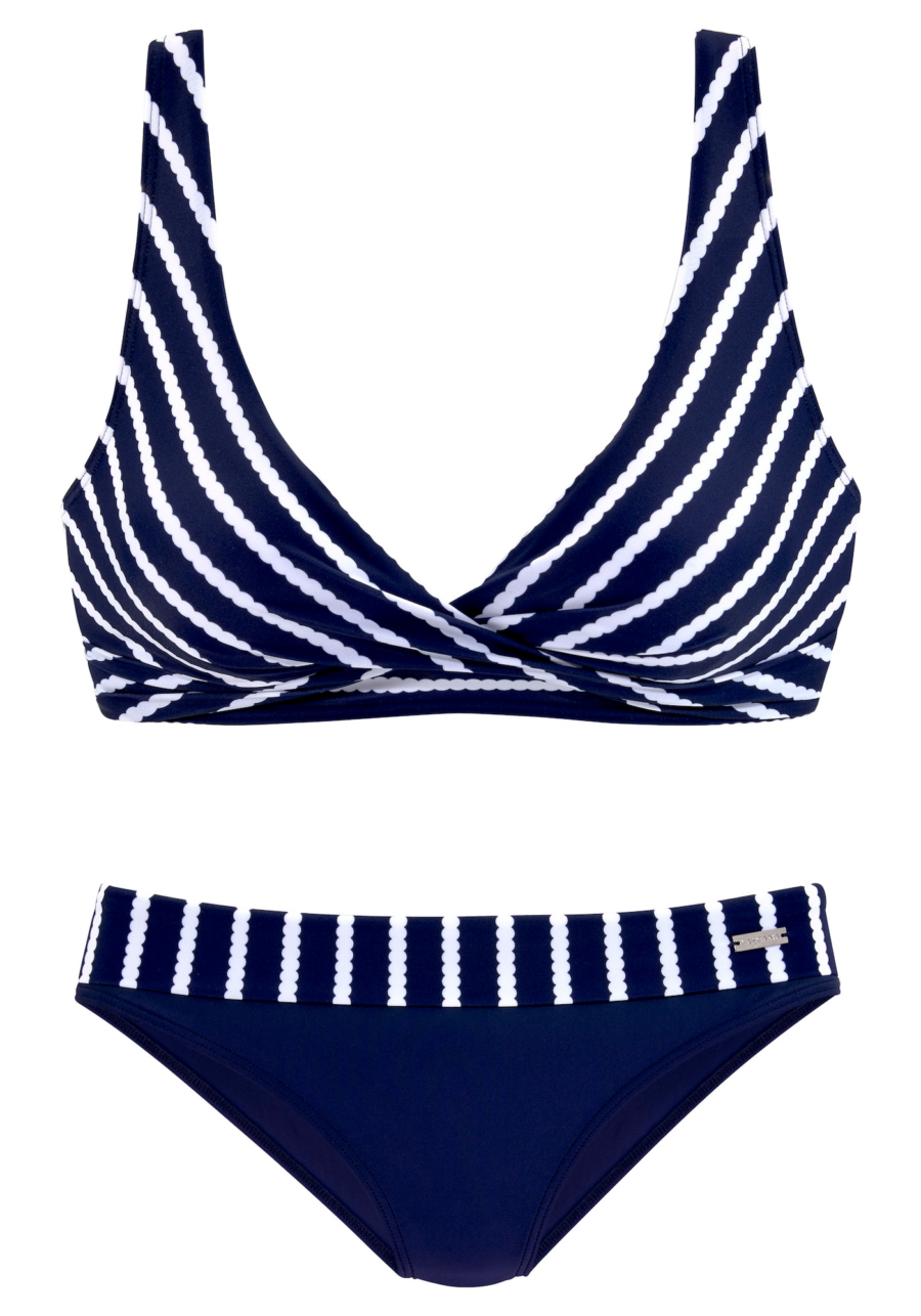 LASCANA Bikini  tengerészkék / fehér-Hungary
