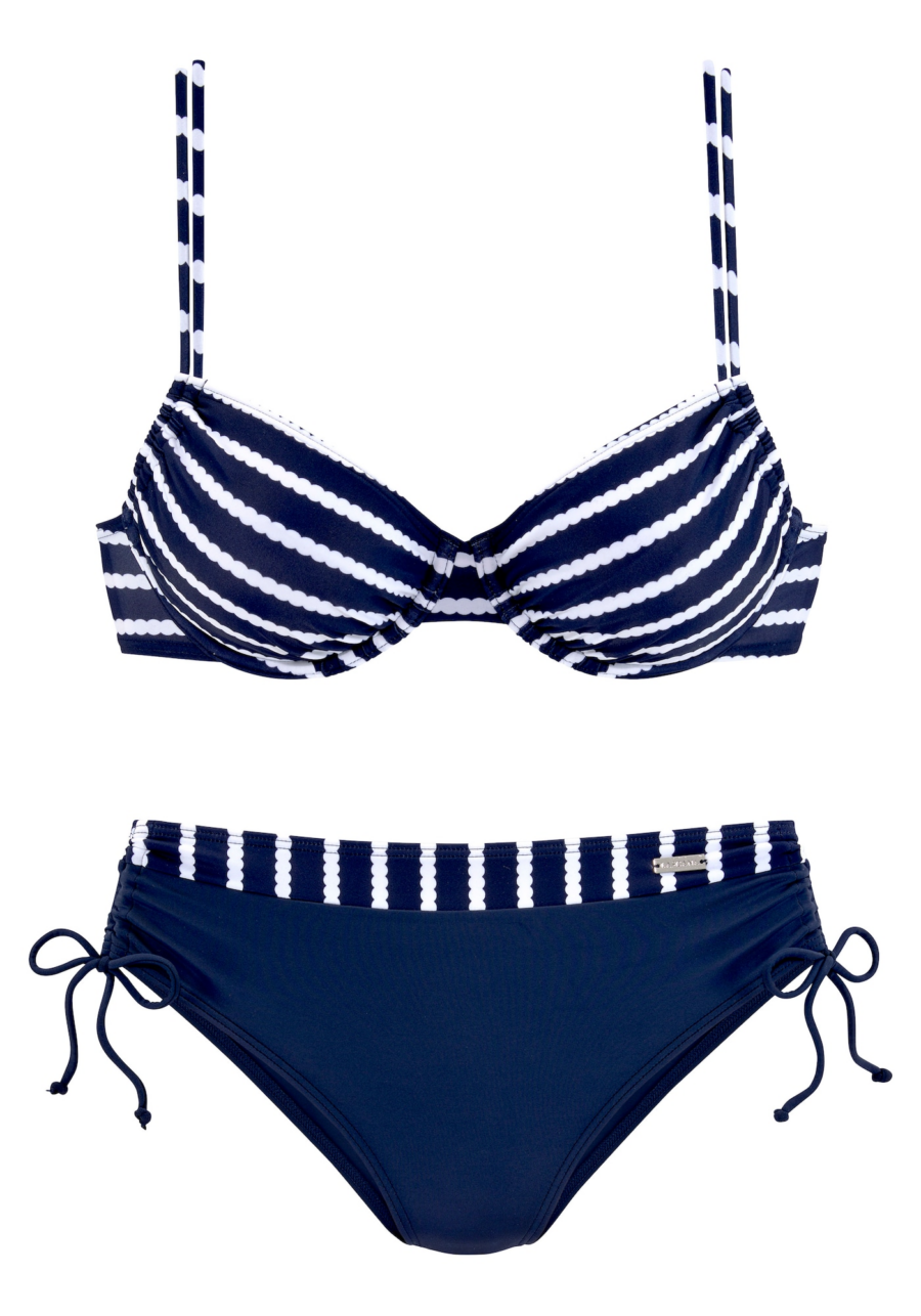 LASCANA Bikini  tengerészkék / fehér-Hungary