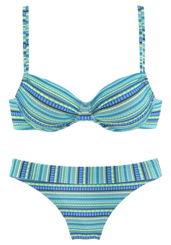 LASCANA Bikini  türkiz / kobaltkék / királykék / égkék / sárga-hu