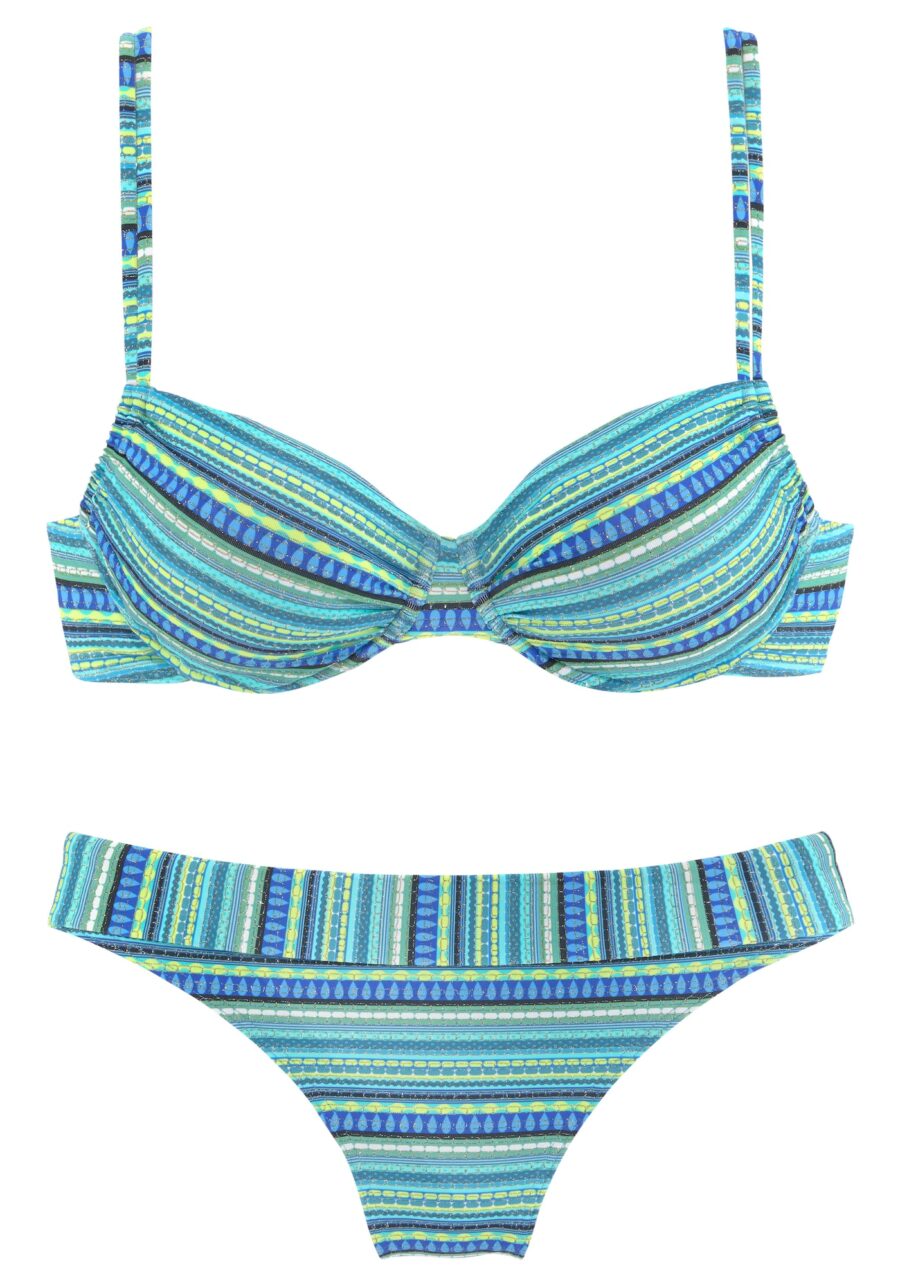LASCANA Bikini  türkiz / kobaltkék / királykék / égkék / sárga-hu
