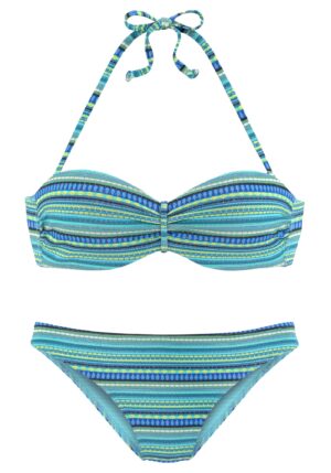 LASCANA Bikini  türkiz / kobaltkék / királykék / égkék / sárga-hu
