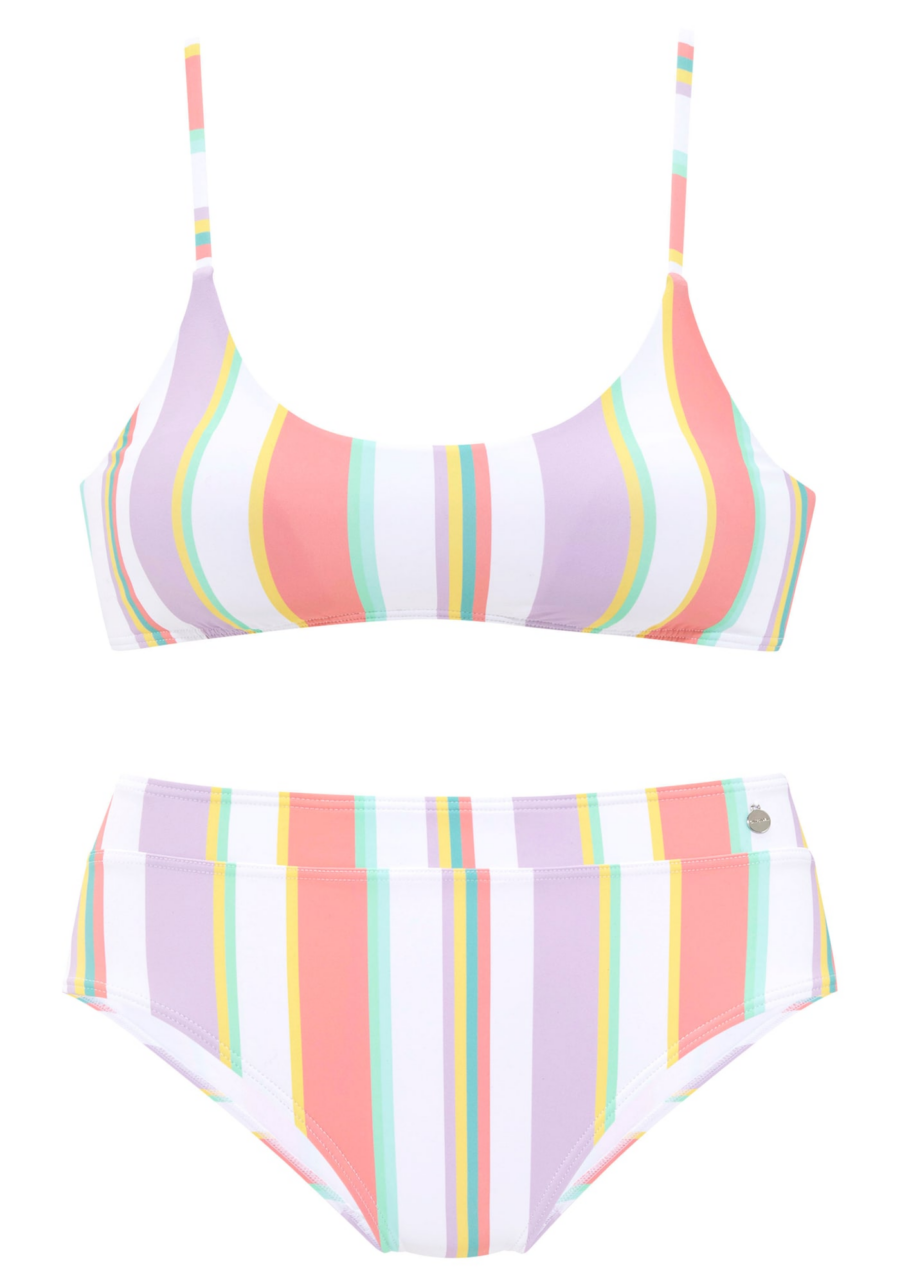 LASCANA Bikini  világoszöld / pasztellila / világoslila / korál-Hungary