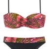 LASCANA Bikini  zöld / rózsaszín / tűzpiros / fekete-hu