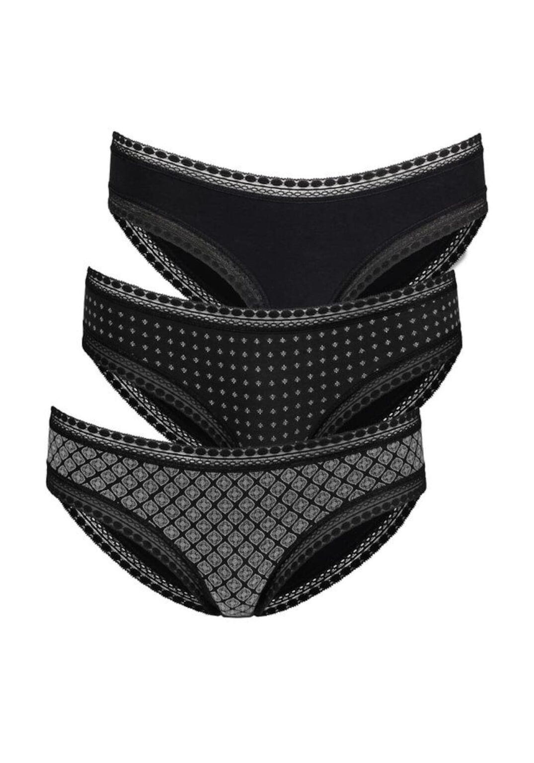 LASCANA Slip  fekete / fehér