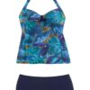 LASCANA Tankini  tengerészkék / ciánkék / konyak / fekete