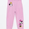 LC Waikiki Baby Girl Tracksuit Bottoms with an Elastic Waist Minnie Mouse Print