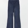 LC Waikiki Basic Corduroy Girl's Sweatpants with Elastic Waist.