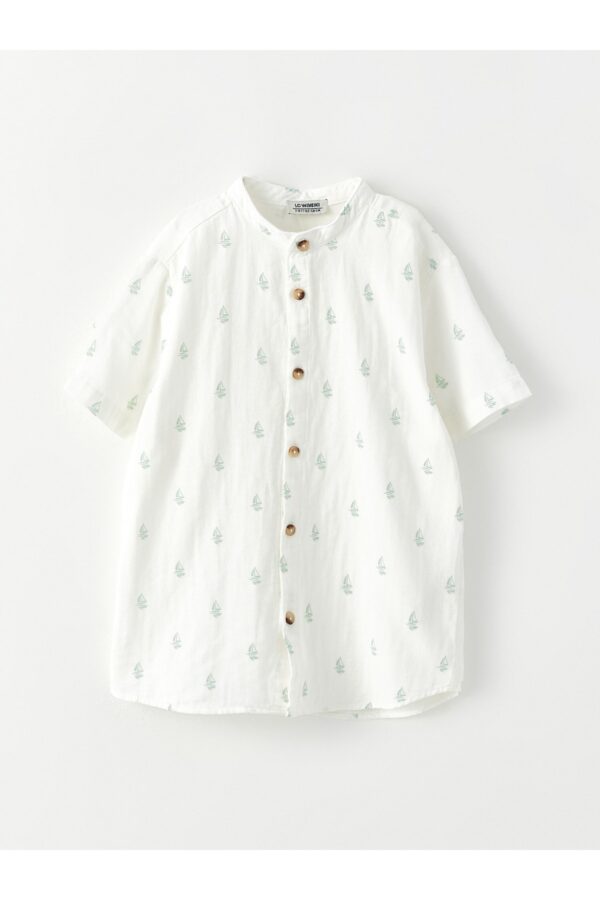 LC Waikiki Big Collar Patterned Short-Sleeved Boys' Shirts