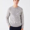 LC Waikiki Classic Beige Crew Neck Long Sleeve Patterned Men's Knitwear Sweater