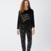 LC Waikiki Crew Neck Embroidered Long Sleeve Plush Women's Pajama Set