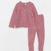 LC Waikiki Crew Neck Long Sleeve Basic Baby Girl Knitwear Sweater and Trousers 2-Pack Set