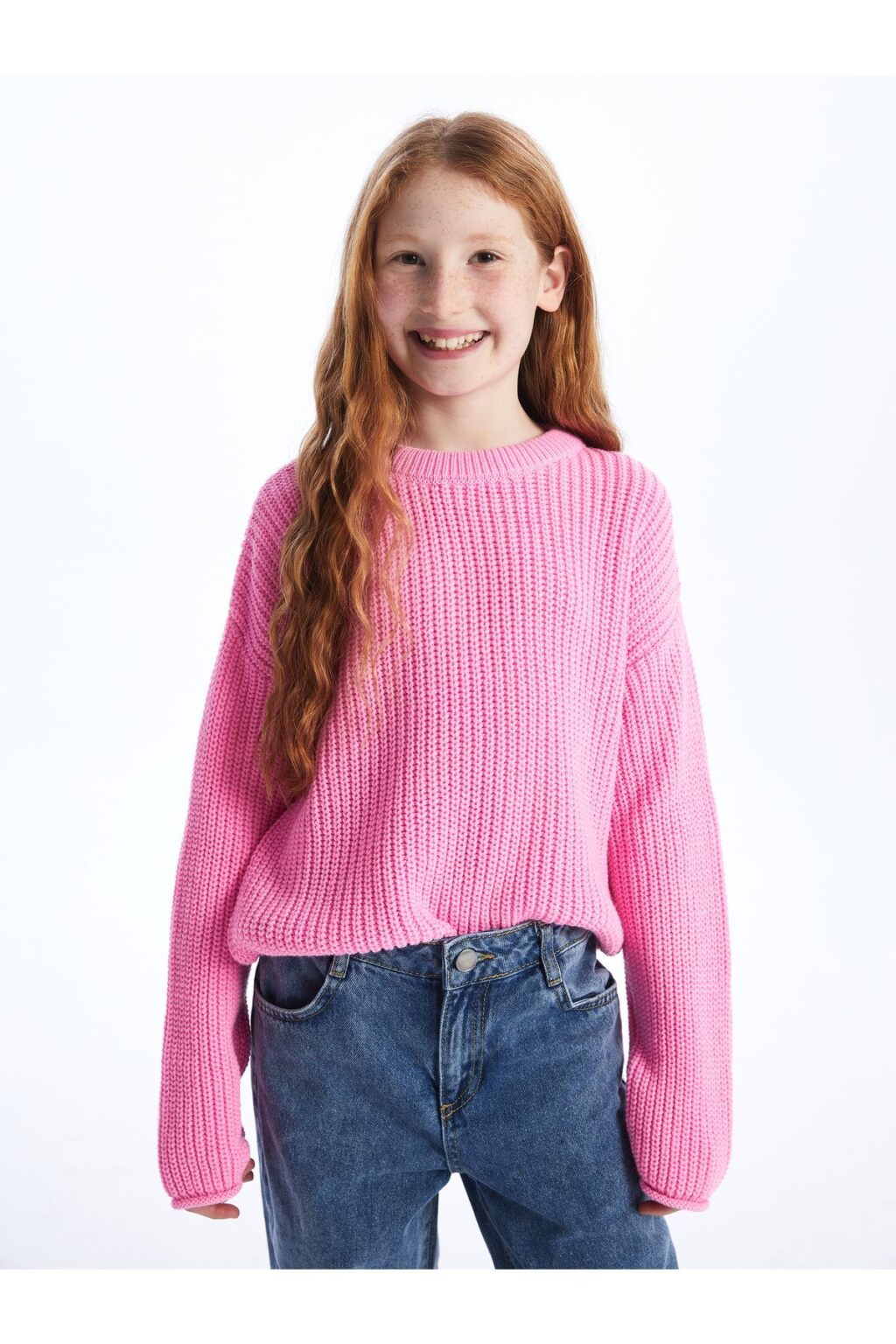 LC Waikiki Crew Neck Long Sleeve Girl's Knitwear Sweater